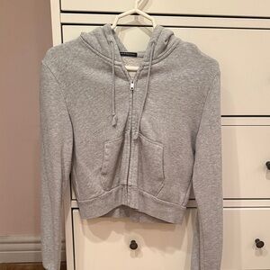Brandy Melville Gray Cropped Hoodie